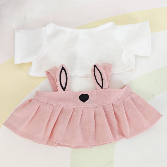 [Clothes Only] Rabbit Ear Strap Skirt Suitable for 37cm Mirabu Doll Dress Key Chain Pendant Clothes