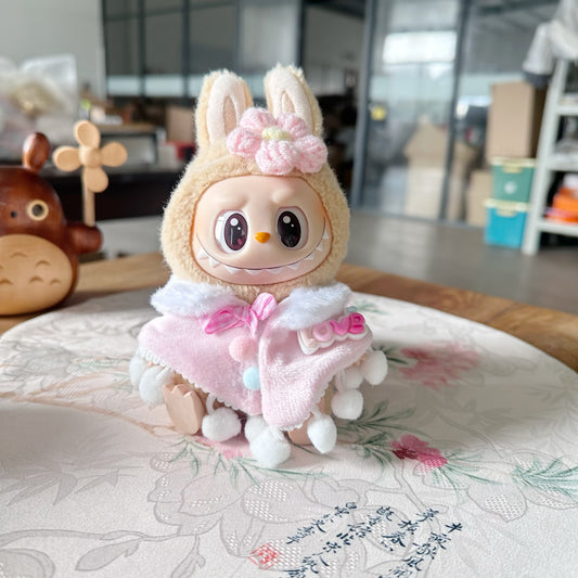 Only clothes] the first and second generation blind box pull cloth doll clothes pendant LABUBU for LOVE sweet little cloak