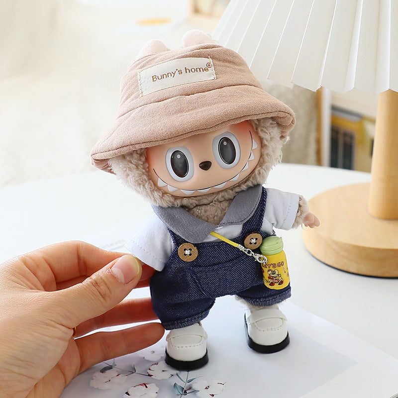 Labubu Doll Clothes Generation 2 Generation Pond Glue Blind Box Hanging Clothes Bracing Cloth for T-Shirt Suspenders Hat Eyes