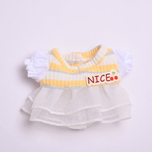 Labubu Doll Knitted Gauze Skirt for Pendant Dolls - White