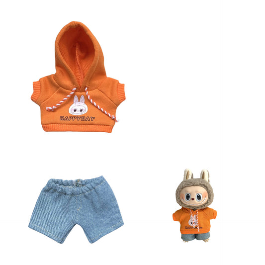 Labubu Doll Hoodie & Jeans Outfit Set with Accessories
