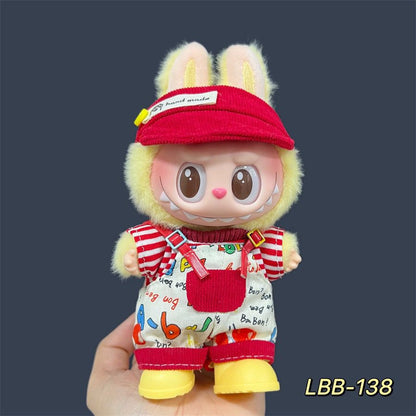 17cm Labubu Pendant Wearing Baby Clothes high quality Labubu Blind Box Pendant Doll Clothes Decorative suit