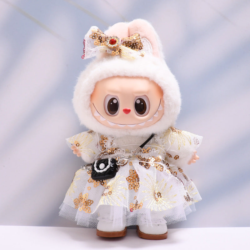 Only baby clothes] one, two and three generations of pendants labubu clothes lace sequined skirt suit cloth baby clothes