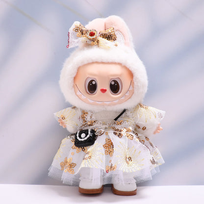Only baby clothes] one, two and three generations of pendants labubu clothes lace sequined skirt suit cloth baby clothes