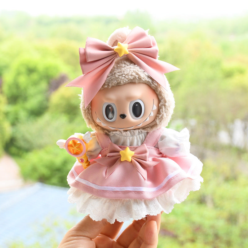 Only clothes] 17cm pendant pull cloth cloth for clothes spring and summer dress suit labubu baby dress cute