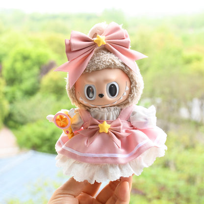Only clothes] 17cm pendant pull cloth cloth for clothes spring and summer dress suit labubu baby dress cute