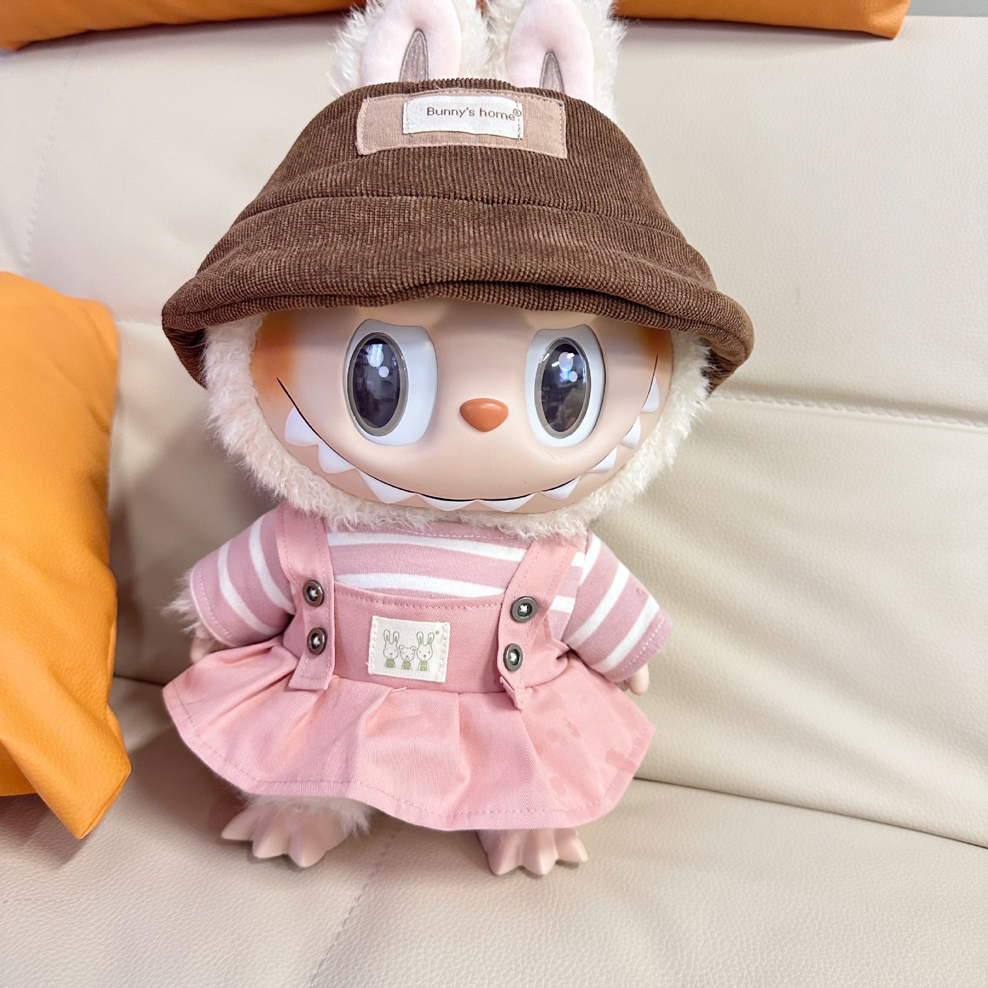 Only clothes] 38CM vinyl rag cloth clothes LABUBU doll for striped clothes twist buckle strap skirt suit