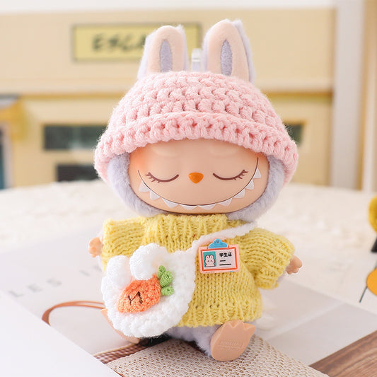 clothes only/in stock generation two generation blind box labubu cloth pendant clothes accessories autumn and winter wool sweater