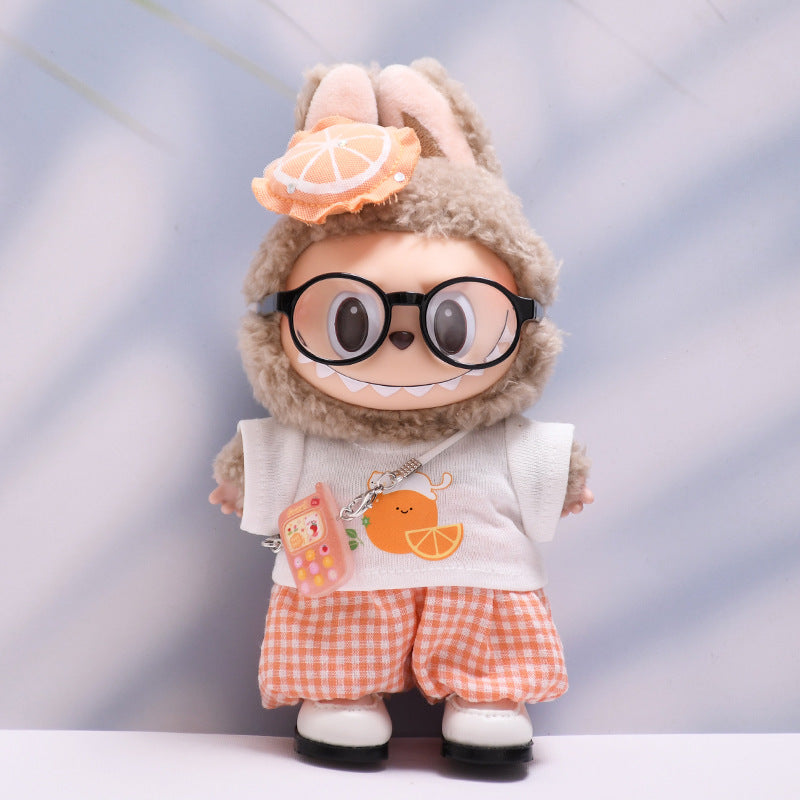Only baby clothes] one, two and three generations of pendants labubu clothes fruit orange T-shirt suit labubu baby clothes