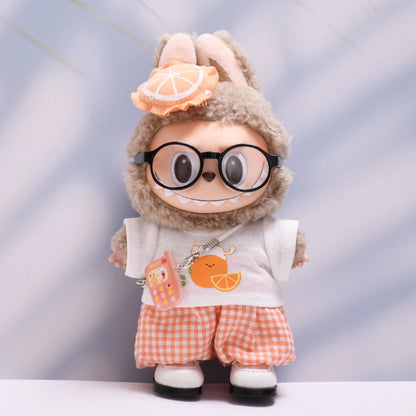 Only baby clothes] one, two and three generations of pendants labubu clothes fruit orange T-shirt suit labubu baby clothes