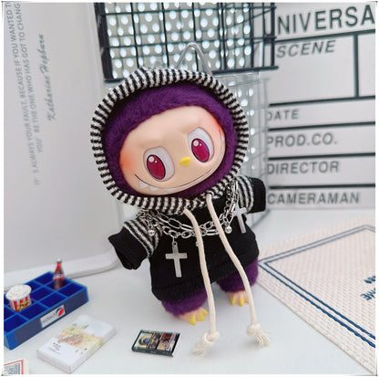 Labubu Doll Outfit - Striped Sweater & Hat Set for 17cm Labubu