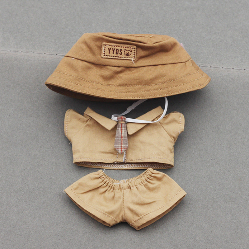 Labubu Doll Fisherman Hat & Outfit Set for 10cm & 17cm Vinyl Dolls