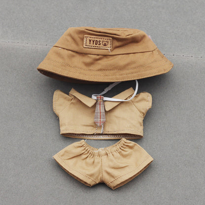 Labubu Doll Fisherman Hat & Outfit Set for 10cm & 17cm Vinyl Dolls