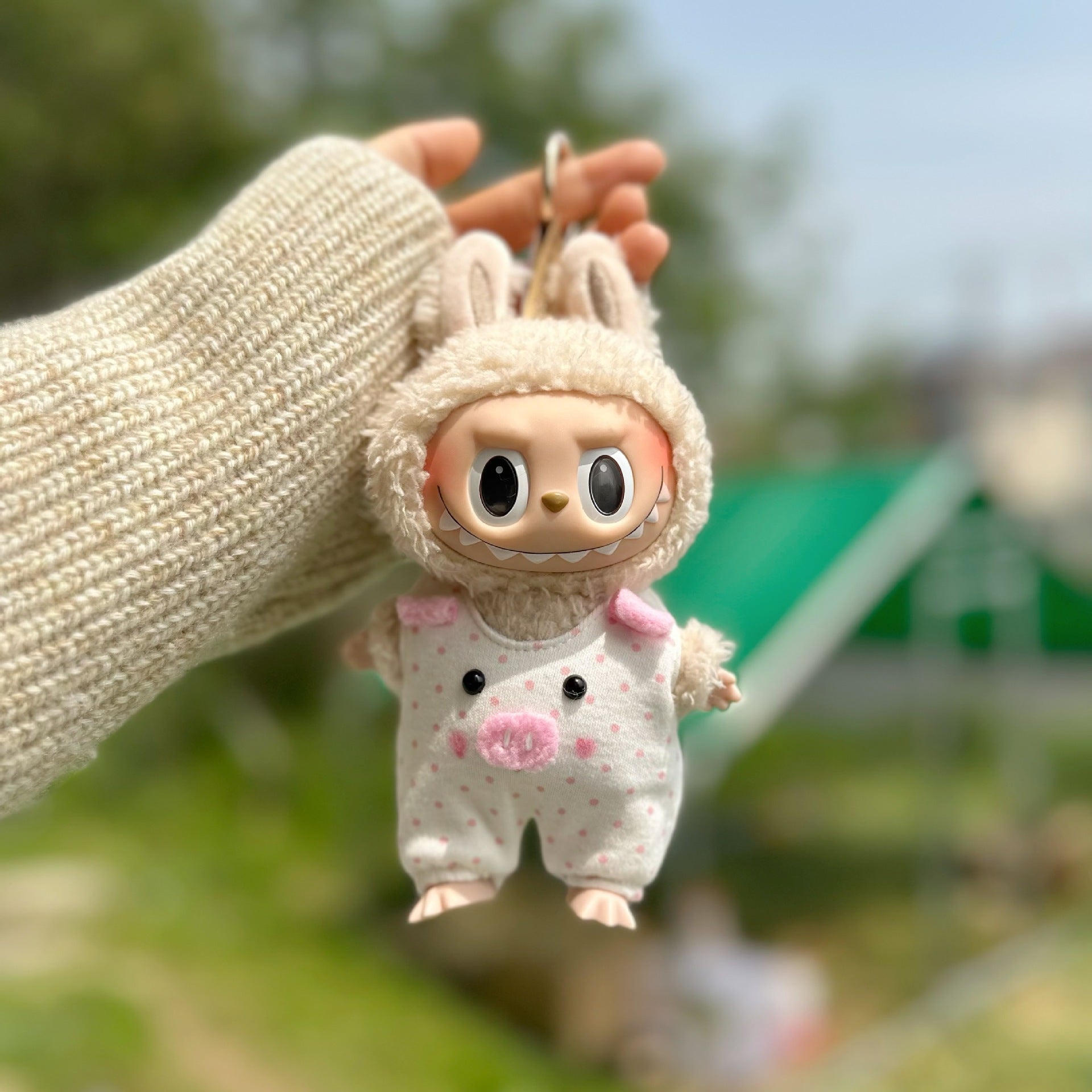 Only clothes] LABUBU doll 17CM key chain cloth cloth clothes Bailey suit pendant doll clothes full