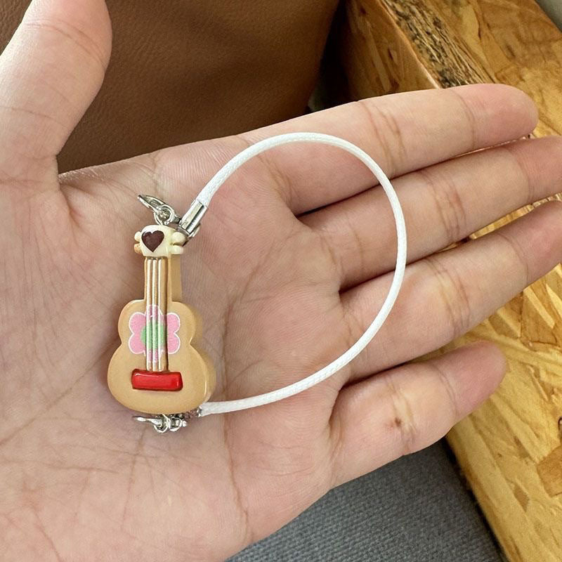 Labubu Mini Guitar Accessories for 17cm Doll - Colorful Hollow Model