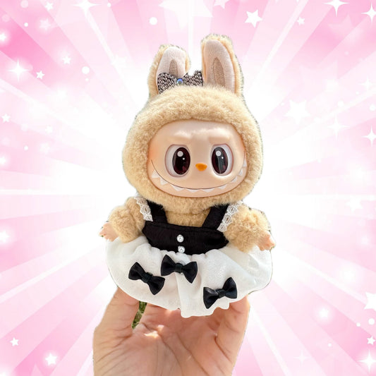 Only clothes] second generation key chain cloth cloth clothes chiffon skirt rhinestone hairpin suit Labubu doll clothes sweet