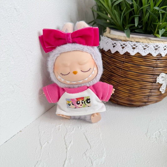 Only clothes] 17cm rabubova clothes LABUBU blind box sit party one or two generation hairband pink girl