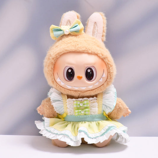 Labubu Doll Princess Dress Set for 1st & 2nd Gen Pendants - Pink & Green