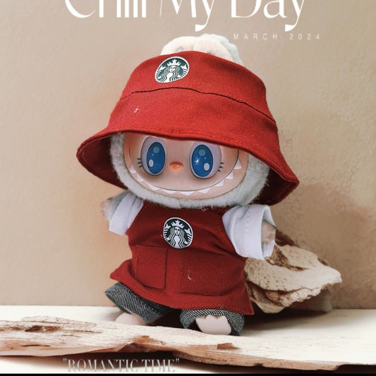 Labubu Doll Overalls Set for 17cm Vinyl Dolls