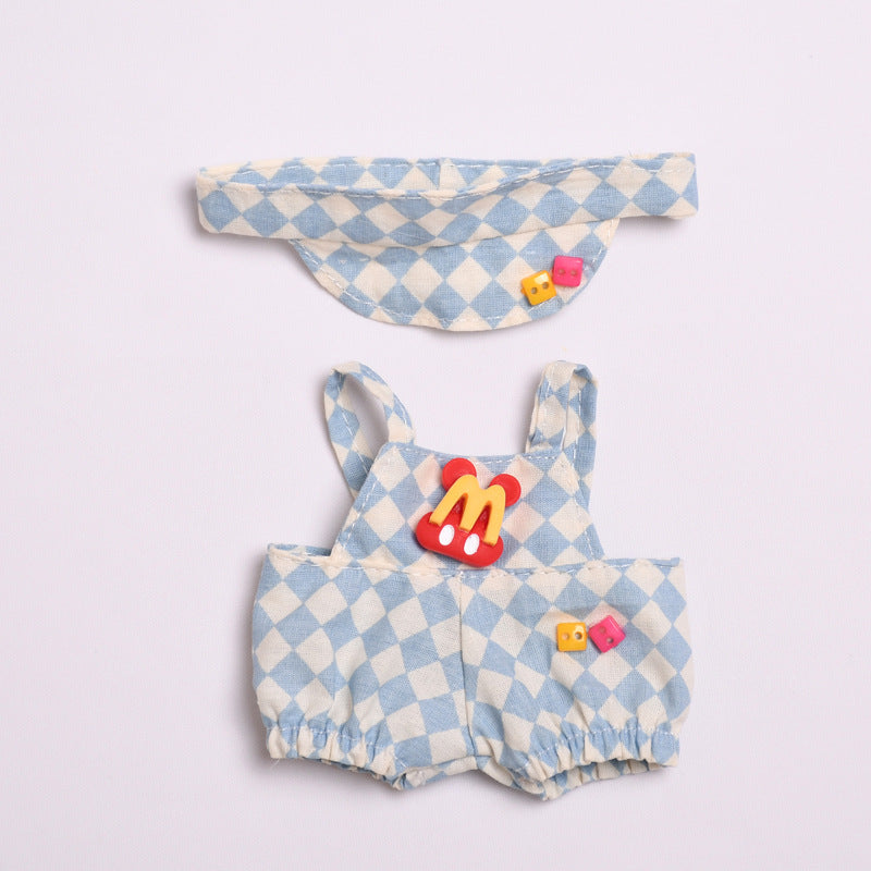 Only clothes] pendant 17cm cloth cloth clothes plaid tennis clothing hat vinyl LABUBU keychain doll clothing