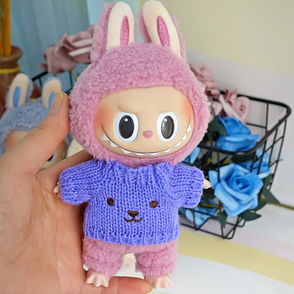 Sweater suitable for pulling cloth pendant clothes for knitted sweater 17cm labubu pendant doll clothes replacement