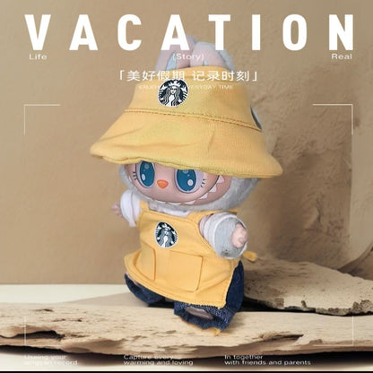 Labubu Doll Overalls Set for 17cm Vinyl Dolls