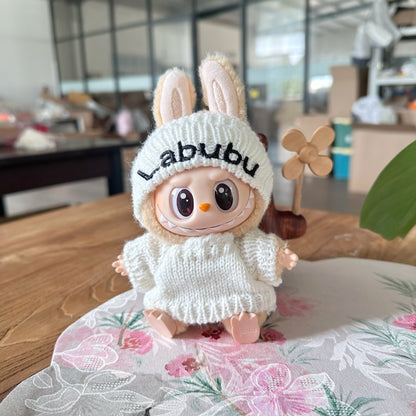 Labubu Doll Outfit Set - Knitted Hat & Sweater for 1st & 2nd Gen