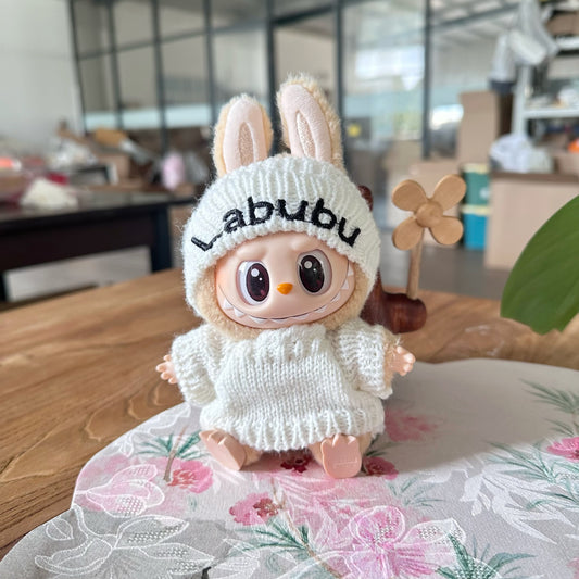 Labubu Doll Outfit Set - Knitted Hat & Sweater for 1st & 2nd Gen