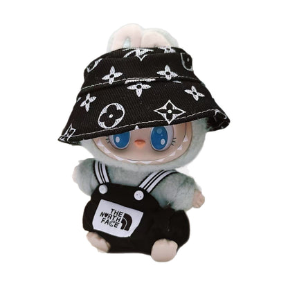 Labubu Doll Clothes Set - Green, White, Black, Brown Outfits with Accessories