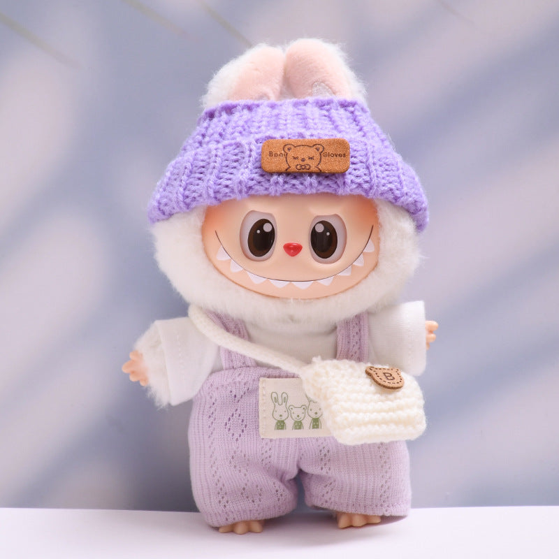 Only clothes] the first and second generation of cloth pendant rabbit T-shirt suspenders skirt Labubu change baby clothes