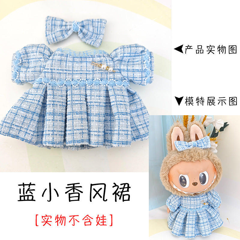 [Clothes Only] 37cm Labubu Vinyl Plush Doll Clothes suit Replace Labubu Skirt