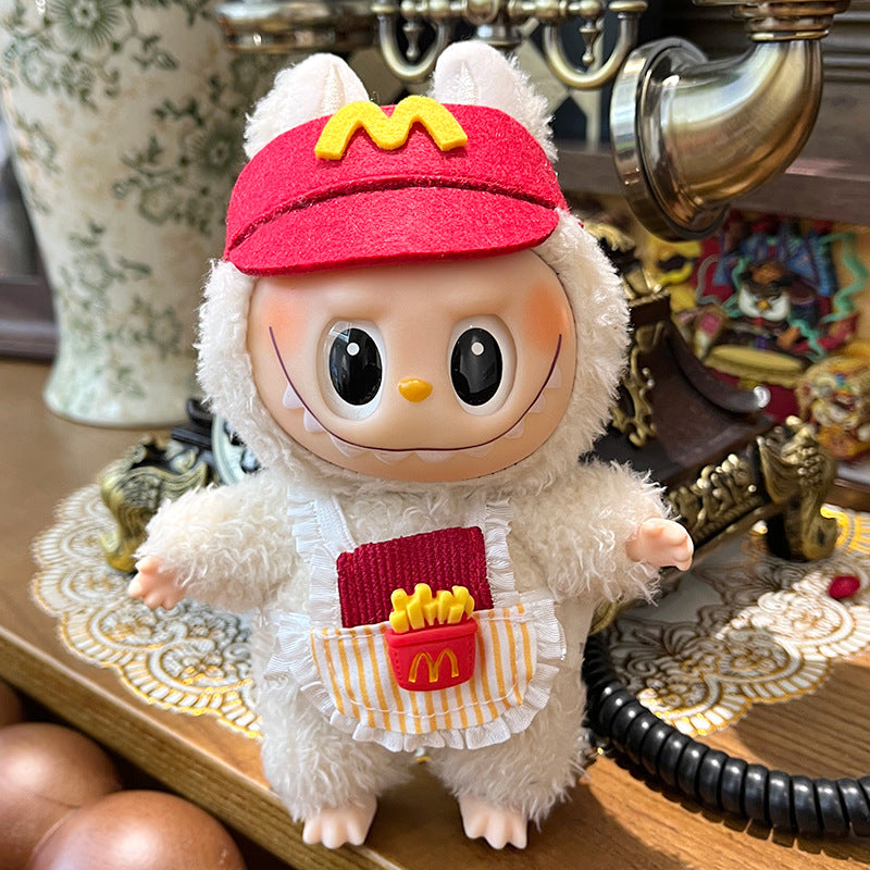 Labubu Doll Clothes Set for 17cm Pendant Doll - Flower, Bear, Cake Party Styles