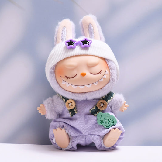 Only clothes] first and second generation labubu pendant luck suspenders hat suit labubu change baby clothes