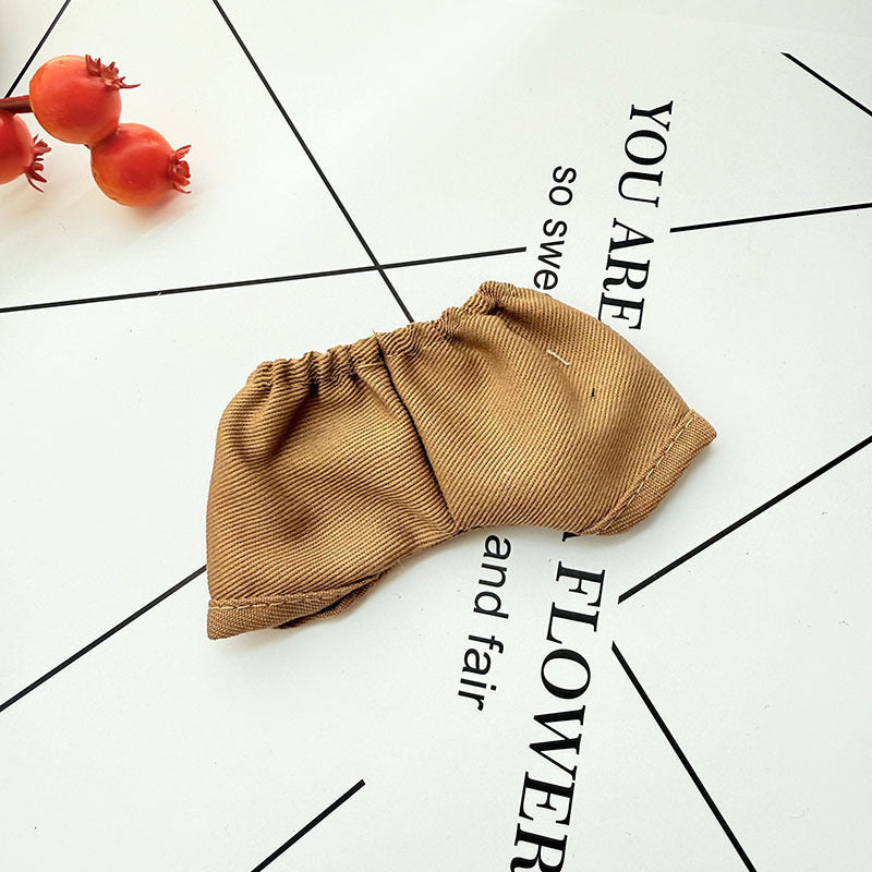 Clothes Only] 17cm Pendant Labubu Clothes Cat t Camellia Straw Hat Suit Labubu Doll Clothes