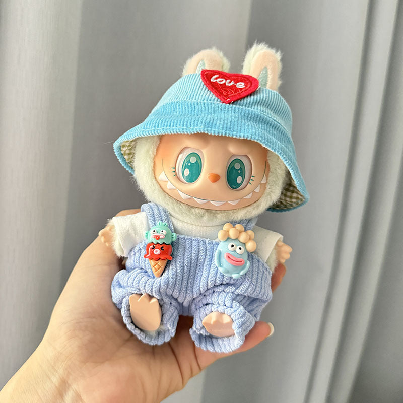 Only clothes] the first and second generation of Labubu clothes pendant pull cloth sit party doll cone suspenders suit