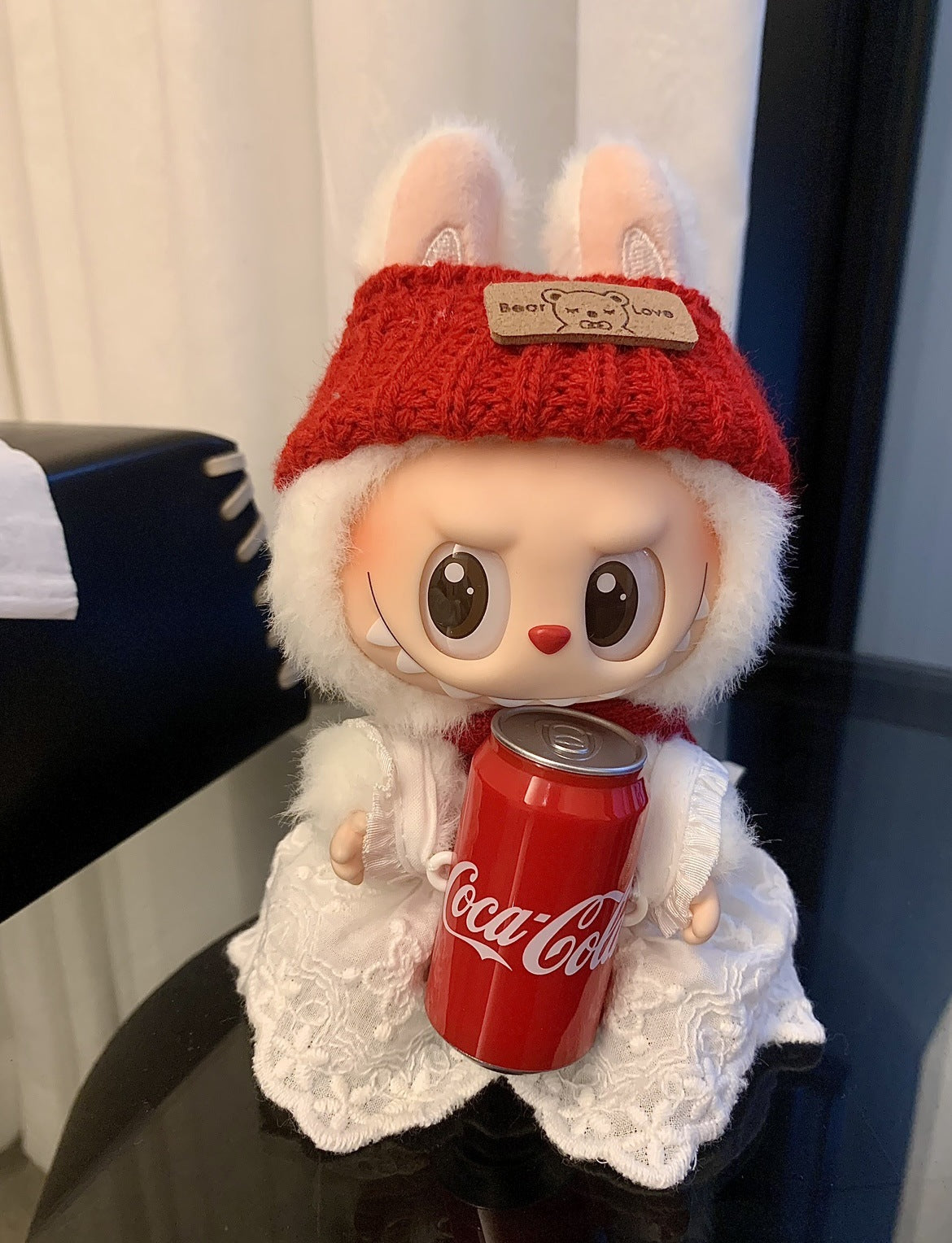 Labubu Labubu Vinyl Coca-Cola Baby Clothes First, Second and Third Generation 17cm Summer Sitting and Standing Overalls Suit