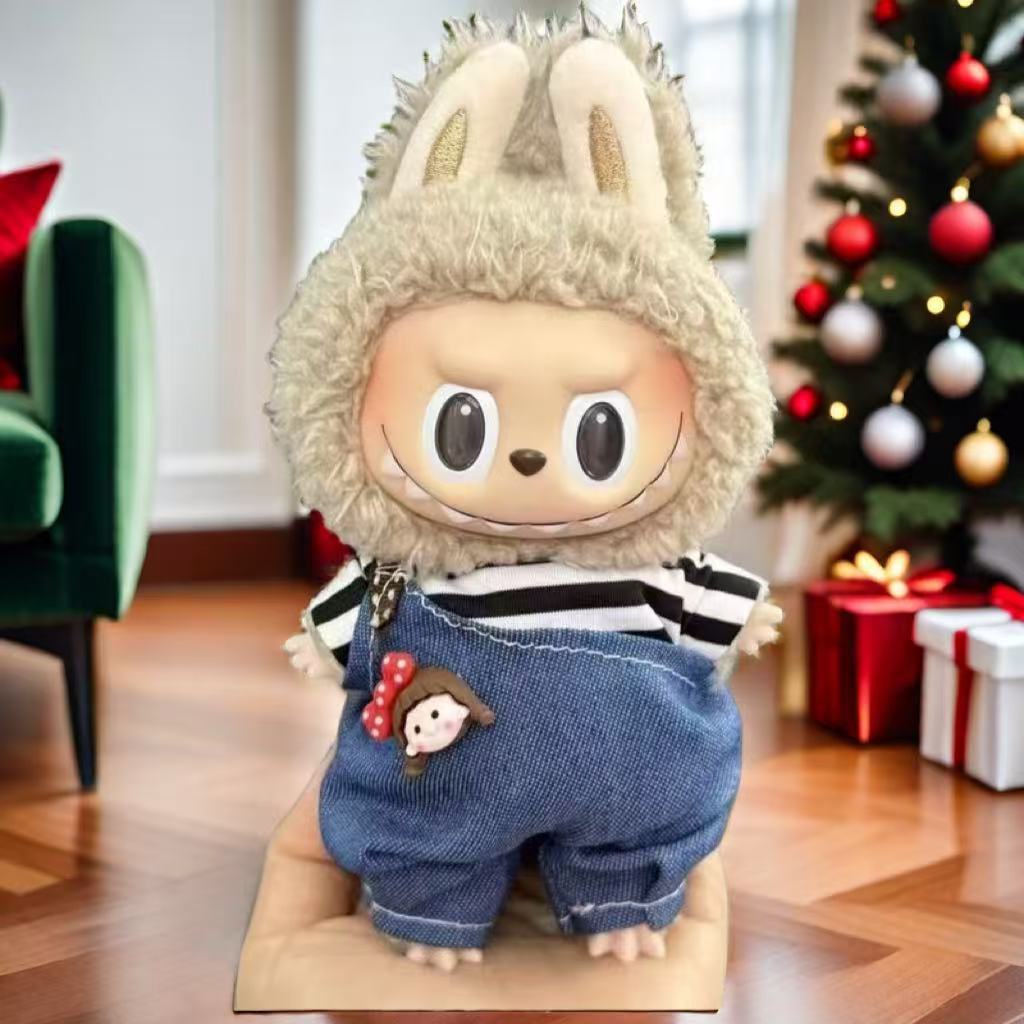 Wholesale labubu labubo doll clothes 17cm blind box pendant one or two generation vinyl doll replacement clothes suit