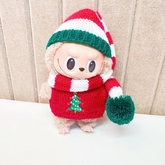 15cm blind box cloth cloth clothes pendant labubu Christmas suit handmade elk pig suit hoodie