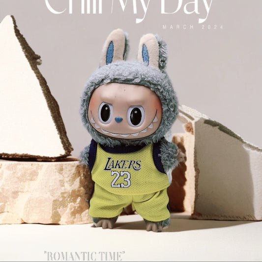 Labubu Baby Clothes Outfit for 17cm Doll - NBA Style