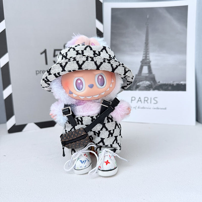 One, two and three generations of Labubu clothes pendant cloth cloth sitting doll clothes NY overalls sports suit trend cute