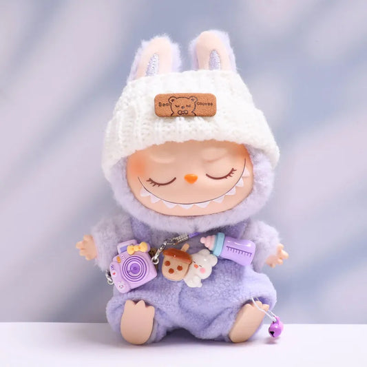 Labubu Doll Outfit Set - First & Second Gen Baby Clothes with Hat & Camera