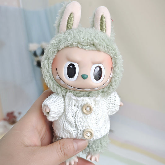 Sweater suitable for pulling cloth pendant clothes for knitted sweater 17cm labubu pendant doll clothes replacement