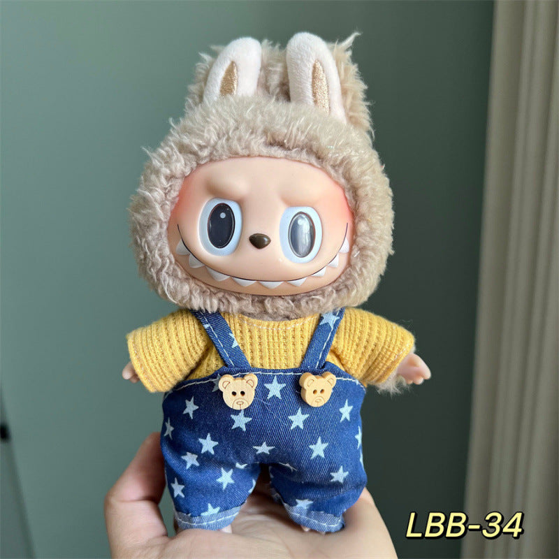 17cm Labubu Doll Outfit Set - Changeable Clothes for Plush Toy