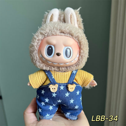 17cm Labubu Doll Outfit Set - Changeable Clothes for Plush Toy