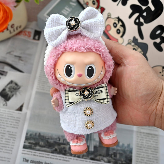 Clothing Only] 17cm Labubu Blind Box Doll First, Second, and Third Generation Cartoon One-Piece Clothing Small Fragrance Style