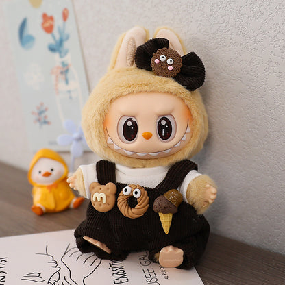 LABUBU Sitting Party Doll Rab Bub Macaron 2nd Generation Sitting Vinyl Doll Dress Dress for Dress