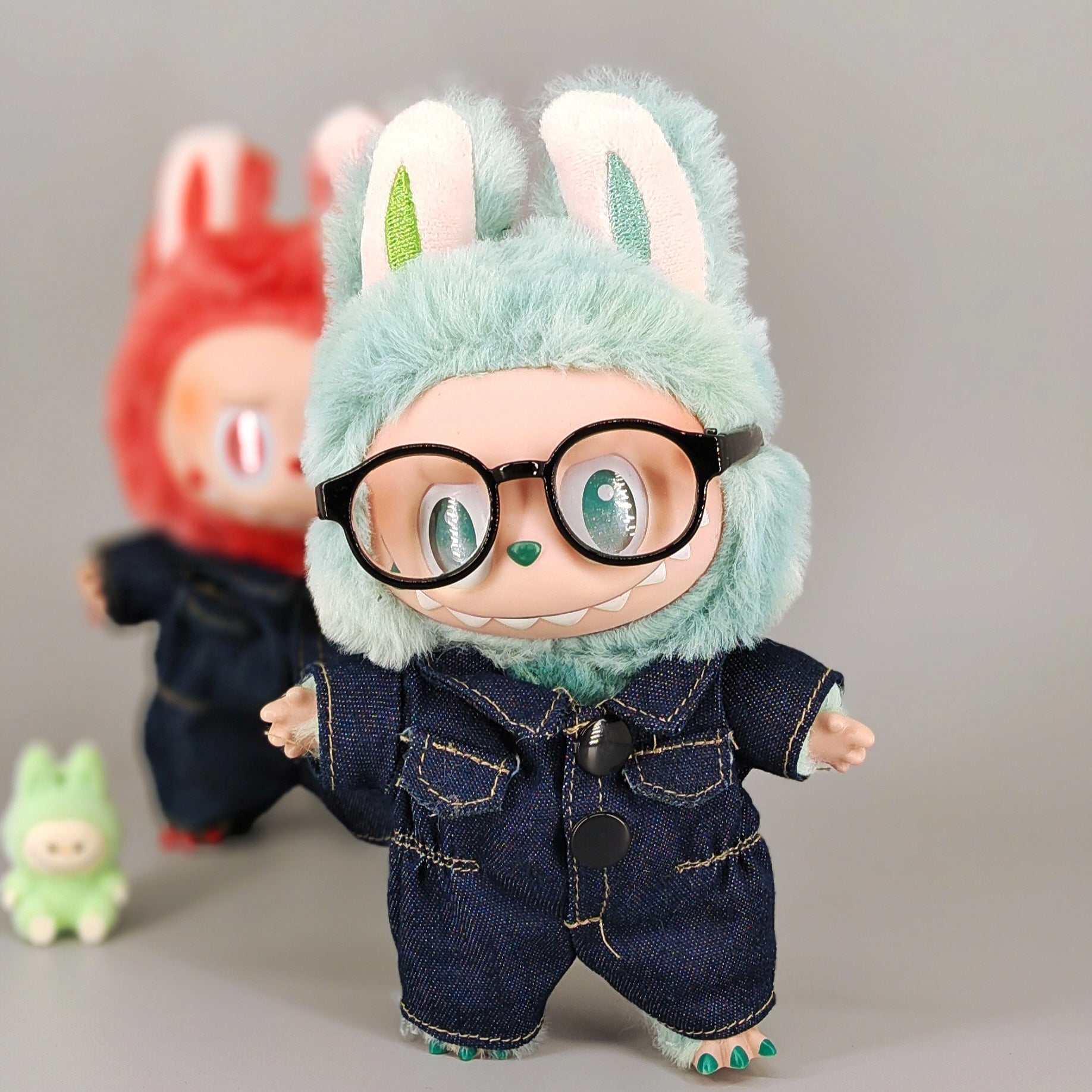 Labubu Denim Jumpsuit Outfit for 1st-3rd Gen Dolls