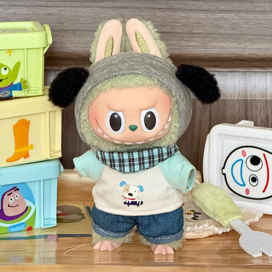 Wholesale labubu baby clothes 17cm blind box pendant one or two generation doll doll suit for baby clothes