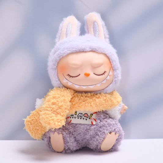 Labubu Doll Clothes - Plush Scarf & Crawling Outfit Set for 2nd Gen Pendant