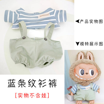 Casual clothes suitable for pulling cloth clothes for 37cm Labubu vinyl doll clothes replacement suit shoes bag